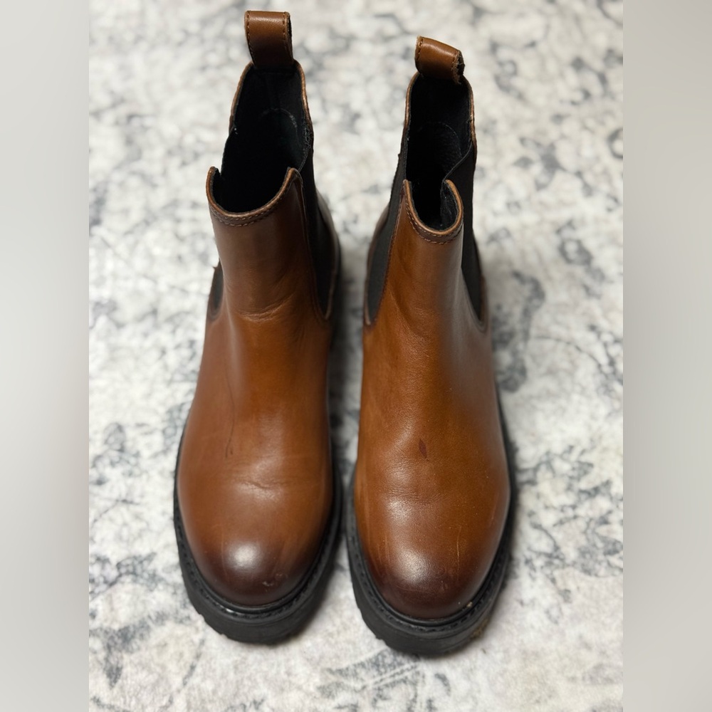 Brown Leather Chelsea Boots